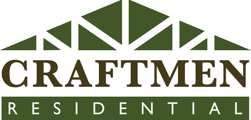 A green and white logo of the raftsman residence.