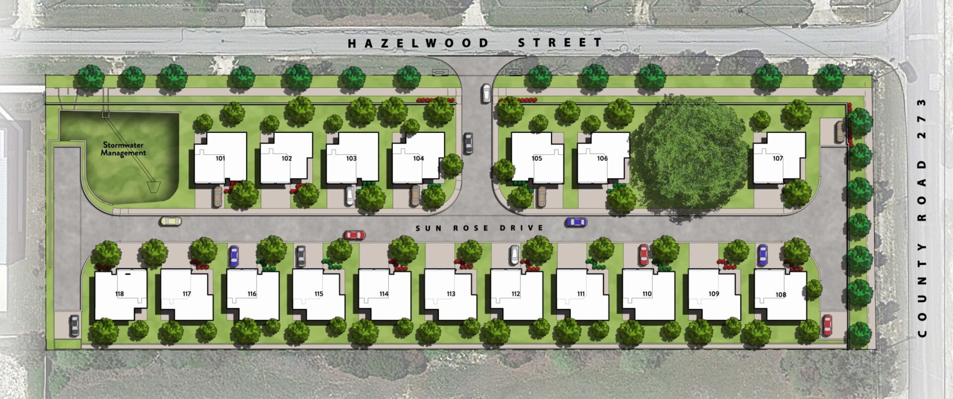 A map of the hazelwood street development.