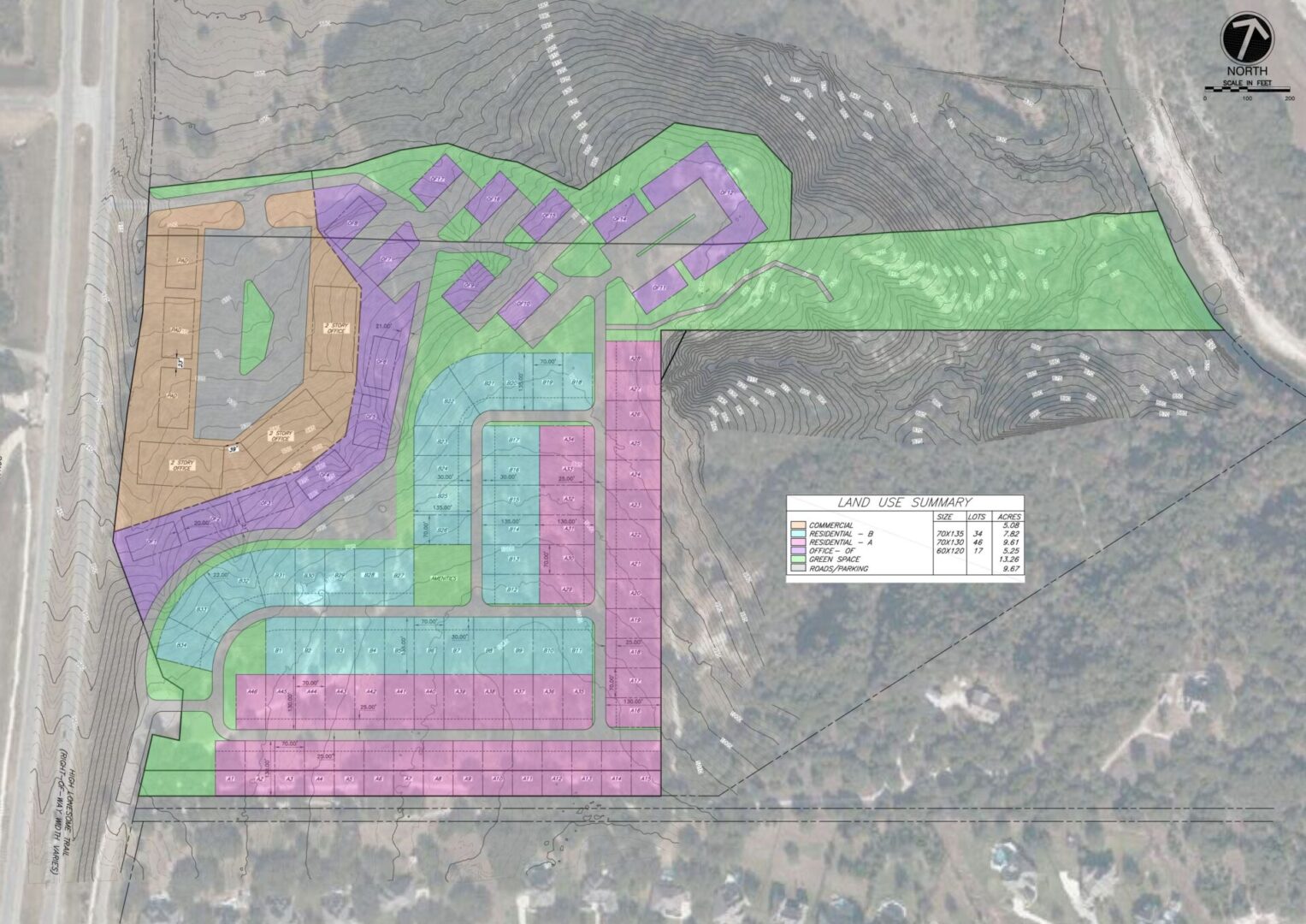 A map of the area where the proposed development is located.